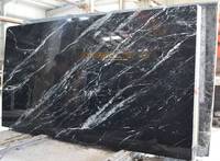 Dalles de marbre noir marin Simpson pour revêtements muraux et sols d'hôtels modernes et décoration intérieure