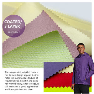 저렴한 가격 도매 방수 430T 태 피터 안감 주름 직물 무료 샘플 40D 나일론 주름 직물 재킷 - Product Image 3