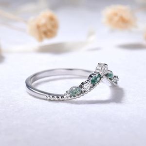 Lujosa joyería hecha a mano, anillos de joyería de diseñador de piedras preciosas de ágata de musgo de oro sólido puro con anillos de diamantes reales - Product Image 3