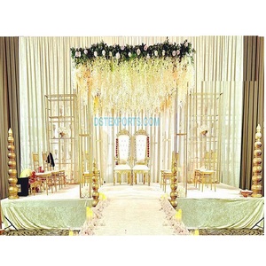 Mandap en métal de nuit de mariage moderne, montage de Mandap en métal de mariage moderne et abordable - Product Image 1