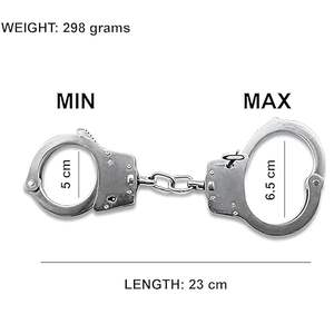 Menottes en acier inoxydable de haute qualité en gros, design en acier au carbone réglable, mécanisme de verrouillage double sécurisé avec clés - Product Image 2