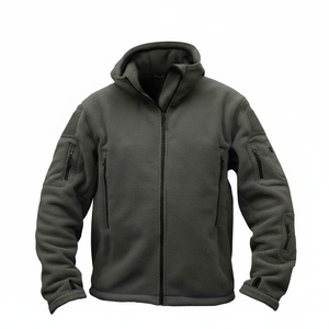 Veste polaire Manteau de chasse double couche à fermeture éclair complète avec poches Veste d'extérieur tactique coupe-vent personnalisée en vrac - Product Image 3