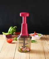 Vistaar alat dapur 1500 ML pencincang Manual, alat pemotong tekan Manual untuk memotong bawang putih dan sayuran