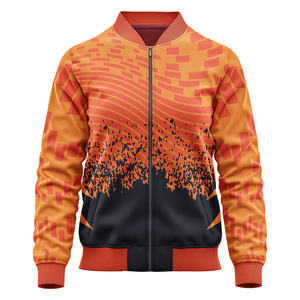 Logotipo personalizado 100% poliéster totalmente sublimado soporte cuello cremallera bordado béisbol bombardero Patchwork chaqueta High Street invierno - Product Image 2