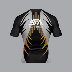 Personnalisé Hommes MMA BJJ Rash Guard Shorts Deux Pièces Ensemble Compression Fit Anti-UV Sportswear Tissu Extensible À Séchage Rapide Durable Formation - Product Image 4