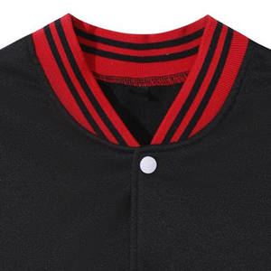 Custom Logo Designer Blank Men Varsity Jacket for Man Red and Black Streetwear Leather Baseball CollegeBaseballjacket for men - Product Image 2