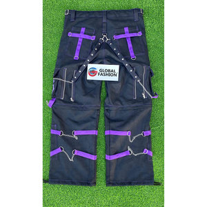 กางเกงผ้าฝ้ายสีม่วงสไตล์โกธิคสำหรับผู้ชาย, กางเกงแฟชั่นสไตล์โกธิคแบบแปลงร่างได้สำหรับผู้ชาย 2026 - Product Image 2