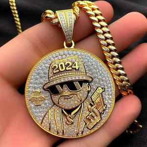 จี้เพชรแนวฮิปฮอปสีทองแบบ14kt ทันสมัยคุณภาพสูงเครื่องประดับสุดหรูหราหรูหราหรูหราทำจากเงินสเตอร์ลิงความบริสุทธิ์สูง - Product Image 4