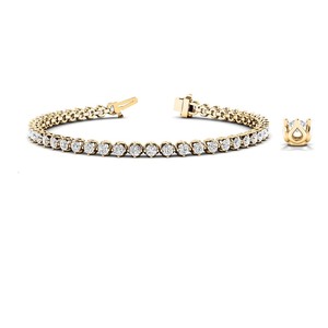 Bracelet Tennis Diamant Coupe Ronde Pour Femme Excellent Style Prong Setting - Product Image 2