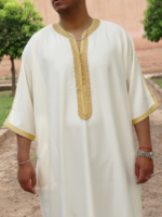Gandoura marocaine faite à la main pour hommes, robes kaftan luxueuses faites à la main, 10 OEM, lavables, traditionnelles, personnalisation acceptée, OEM disponible