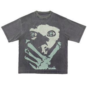 Camiseta gráfica de lavado ácido de Estilo Vintage para hombre Camiseta en blanco de algodón 100% de peso pesado de gran tamaño de Pakistán - Product Image 1