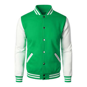OEM Men's High Quality Varsity Bomber Jacket Custom Stand Collar Front Logo Breathable Windproof Plus Sizes Winter - Product Image 1