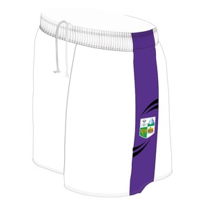 Pantalones cortos unisex de cintura media, poliéster negro sólido, sublimación, diseño de punto, logotipo personalizado, servicio OEM para hombres y mujeres - Product Image 1