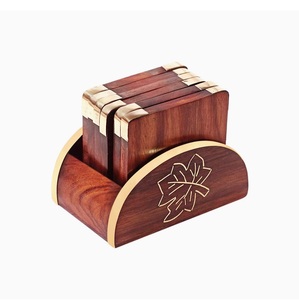 Handmade Natural Wooden Drink <b>Coasters</b> <b>Set</b> <b>of</b> <b>6</b> | Perfect for Dining <b>Tables</b>, Coffee Bars, Restaurants & Home Decor - Product Image 2