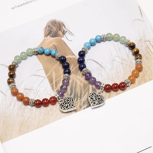 <span class=keywords><strong>Bracelet</strong></span> minimaliste 7 Chakra pour femmes bijoux de mode fait à la main élastique Stretch <span class=keywords><strong>coeur</strong></span> charme Yoga <span class=keywords><strong>Bracelet</strong></span> de guérison - Product Image 2