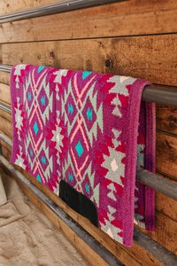 Vente en gros équestre 100% tapis de selle Western en feutre de laine mérinos avec design tissé coloré - Product Image 2