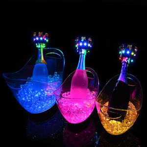 Bottiglia Best Seller di fabbrica tavolo rotondo 8L di lusso stampato acrilico vetro PS in plastica illuminata secchio ghiacciatore a Led - Product Image 3