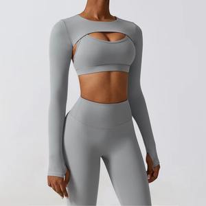 Ensemble de sport pour femmes, nouveau, en gros, personnalisé, soutien-gorge de sport avec short et leggings, ensemble de vêtements de sport - Product Image 3