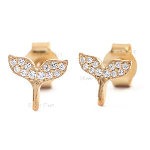 Vente en gros de boucles d'oreilles pour femmes en or massif 14 carats avec diamant Nouveau design pour mariage et cadeaux disponibles en 10 carats/18 carats - Product Image 2