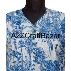 Veste ethnique indienne faite à la main, 100% coton biologique tissé, réversible, courte, florale, respirante, pour femmes, hiver, automne, printemps, été - Product Image 3
