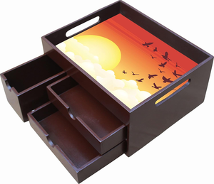 กล่องลิ้นชักพิมพ์ลายเคลือบสีสดใสพร้อมฟังก์ชันการจัดเก็บที่หรูหราด้วยฟังก์ชันดึงที่เรียบเนียนโซลูชันการจัดเก็บที่หรูหราโดย tradebyd - Product Image 1