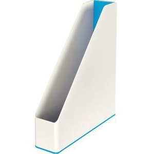 Porte-documents vertical Leitz WOW Duo Colour 7,3 x 31,8 x 27,2 cm en polystyrène bleu/blanc DIN A4 pour organiseurs de magazines - Product Image 1