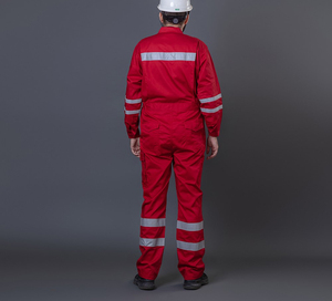Uniforme de ropa de trabajo reflectante de poliéster 100% con logotipo personalizado OEM para extinción de incendios ignífugo de gas y aceite - Product Image 4