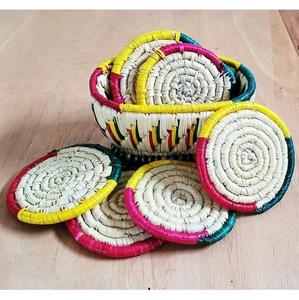 Dessous de verre en herbe moonj naturel fabriqué en Inde pour le thé café boissons chaudes fait à la main Design minimaliste élégant vente en gros de haute qualité - Product Image 5