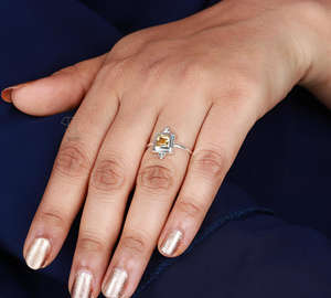 Vente en gros de bagues en argent sterling massif 925 faites à la main avec citrine naturelle bijoux fins pour femmes - Product Image 5