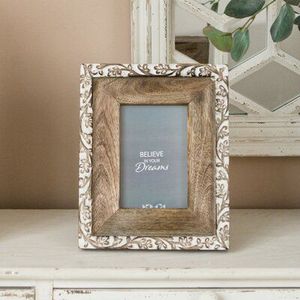 Designer carved wooden photo <b>frame</b> that brings artistic elegance to the walls of any living space - Product Image 1
