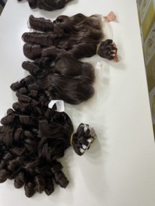 100% Extensions de cheveux vietnamiens Remy bouncy Curl lâche profonde vague naturelle trame couleur marron pour les femmes noires - Product Image 6