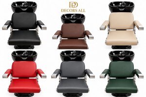 DECORS ALL Modern Luxury Black <b>Leather</b> Hydraulic <b>Reclining</b> Barber Salon Shampoo Bowl <b>Chair</b> with 3-Year Warranty - Product Image 3