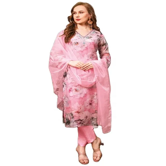 Tissu en coton d'excellente qualité Kurti pour femmes pour vêtements ethniques pour vêtements de mariage de fournisseur indien simple long kurti designs