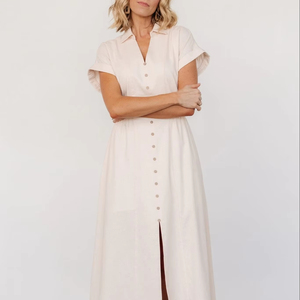 Robe décontractée de style pour femmes Tissu froissé avec manches longues et ceinture - Product Image 1