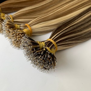 Venta caliente 100% Raw Remy Extensiones de cabello de alta calidad Nano Tip Genius Trama Personalizada Resalte Color - Product Image 3