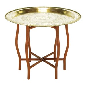 Mesa marroquí de estilo, mesa marroquí de latón metálico de gran tamaño de calidad superior, mesa marroquí hecha a mano para suministro - Product Image 3