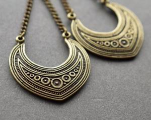 Boho Long <b>Dangle</b> <b>Earrings</b> Handmade Aged Brass Statement Jewelry for Women Festival Wear - Product Image 3