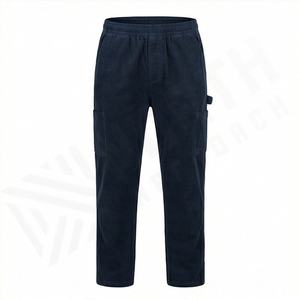 Pantalon cargo en velours côtelé pour homme avec taille élastique et plusieurs poches, coupe décontractée, pantalon décontracté pour tous les jours et les activités de plein air - Product Image 1