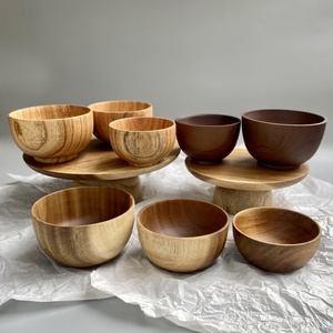 ชามไม้แกะสลักรากชามเสิร์ฟขนมทำด้วยมือทำจากไม้แท้ธรรมชาติ - Product Image 6