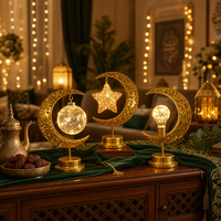 Lampe de chevet LED en fer forgé étoile et lune, best-seller transfrontalier, IP42, décorations de vacances, lampe de table festive pour chambre à coucher