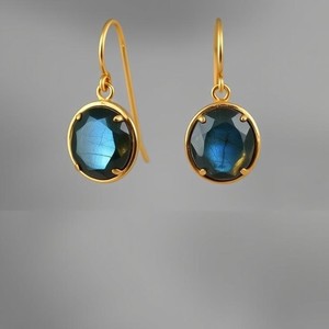 Natural Labradorite Stone Earring 925 Solid <b>Sterling</b> <b>Silver</b> Earring Jewelry for Women And Girls - Product Image 2