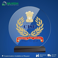 Trophée en acrylique poli durable Victory Shield CISF, gravure en typographie, récompenses d'entreprise, reconnaissance des employés, sports