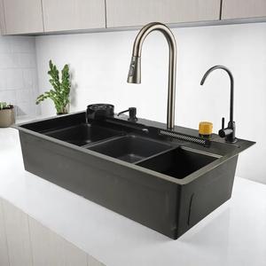 อ่างล้างจานสแตนเลสสตีลสำหรับใช้ในบ้านสมัยใหม่ทำความสะอาดง่ายและทนทาน - Product Image 4