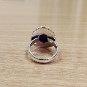 Blue Lapis Stone Vintage Sterling Silver Gemstone <b>Ring</b> Engagement Wedding Handcrafted <b>Indian</b> Unisex Jewelry - Product Image 4