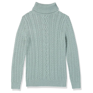 Suéter de cuello alto de manga larga para mujer, Top ligero de corte clásico de algodón 100% transpirable de alta calidad para logotipo frontal de invierno - Product Image 5