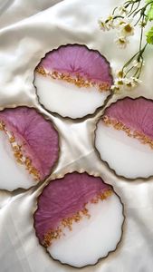 ELEMENTS Posavasos de resina de lujo hechos a mano Almohadillas cuadradas de colores personalizables para juego de mesa de alfombrilla de cocina al mejor precio - Product Image 4