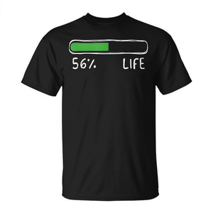 T-shirt Life Percentage, regalo di compleanno per 56 anni, unisex, girocollo, manica corta, stampa digitale - Product Image 2