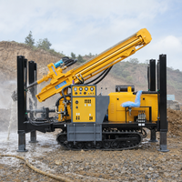 Machine de forage de puits profonds à chenilles hydrauliques de 58 kW, diesel, pour roches profondes jusqu'à 200 m de profondeur et diamètre de 140-254 mm