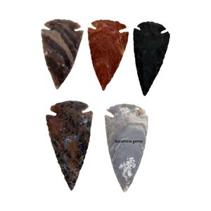 Ágata India Punta de flecha de obsidiana hecha a mano de 2,5 pulgadas Punta de lanza de ágata pequeña para caza - Product Image 3