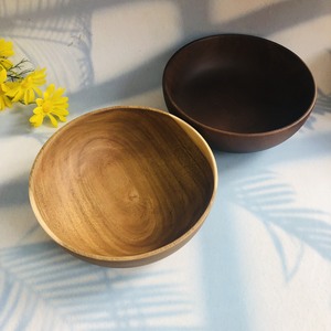 Saladier en bois naturel Ensemble rond Bol à fruits en bois d'acacia pour le service au restaurant, fait à la main du Vietnam - Product Image 1
